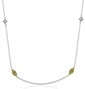 This station necklace from Simon G. is featured in the Trellis collection