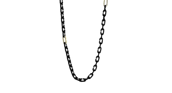 Black chain necklace by Simon G. with gold accent links